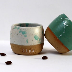 Handmade Personalized Stoneware Espresso Set of 2 Cups image 10