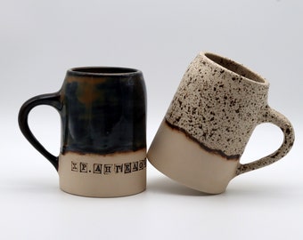 Tasse de bière en céramique personnalisée, cadeau de bière fait à la main, cadeaux pour hommes, cadeau pour papa, cadeaux de bière