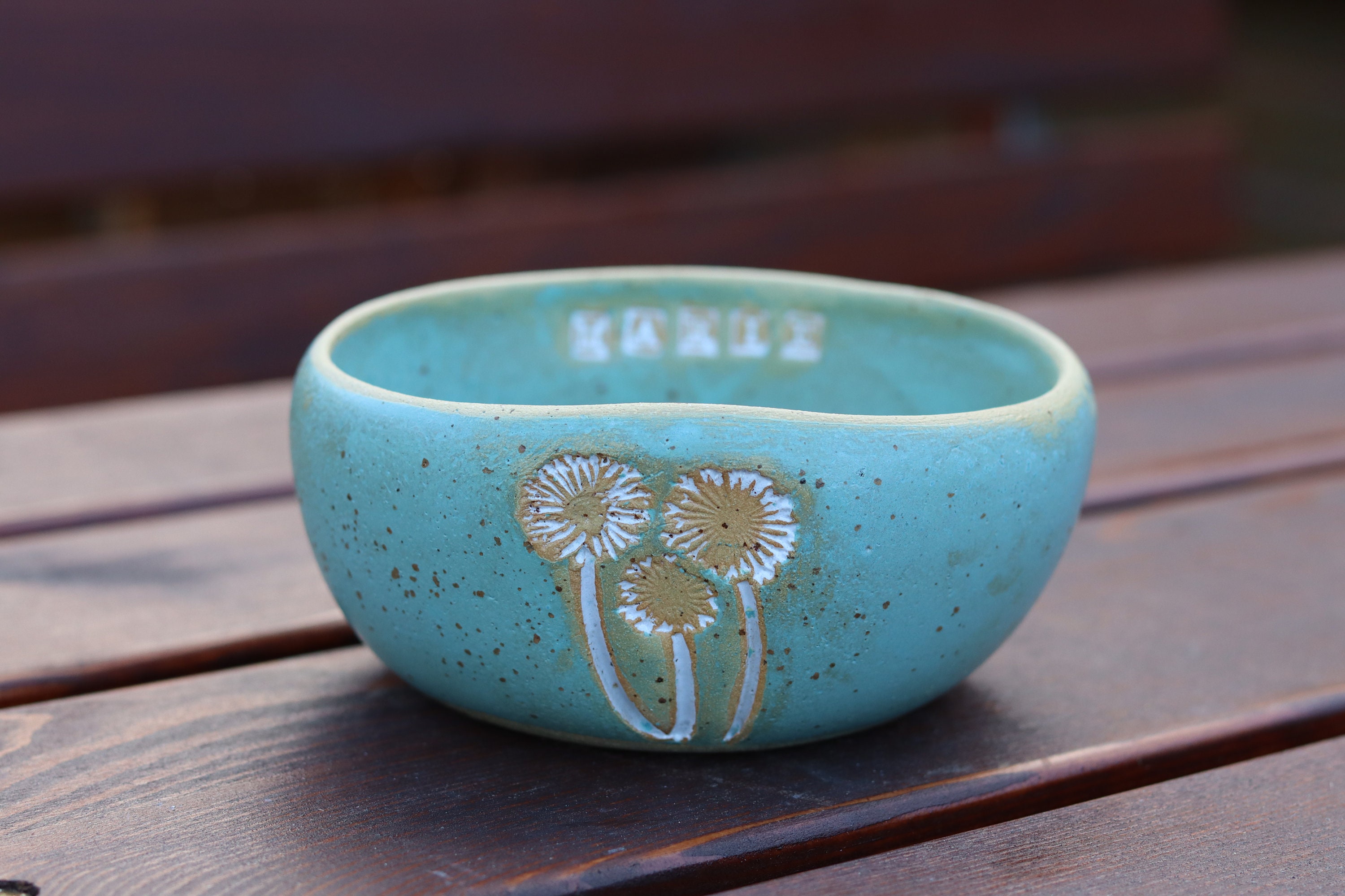 Dandelion Bowl Custom Serving Bowl Personalized Pottery Etsy