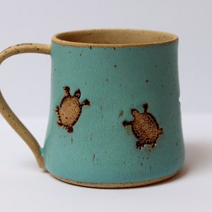 Personalized Pottery Turtle Mug, Ceramic Coffee Mug image 4