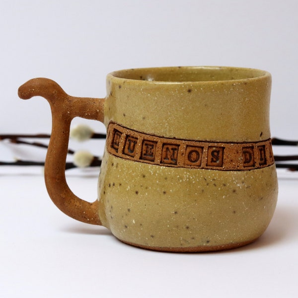 Tasse mit Namen, Personalisierte Tasse, Rustikaler Keramik Becher, Kaffeetasse Getöpfert
