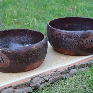 Personalized Pottery Pets Dog Bowl Set, Big Size Dog Bowls, Ceramic Set of Two Handmade Ceramic Dog Bowl image 7