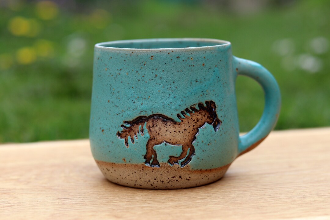ハンドメイド　専用ページ Horse Pottery Coffee Mug, Custom Horse Gifts for Horse Lover