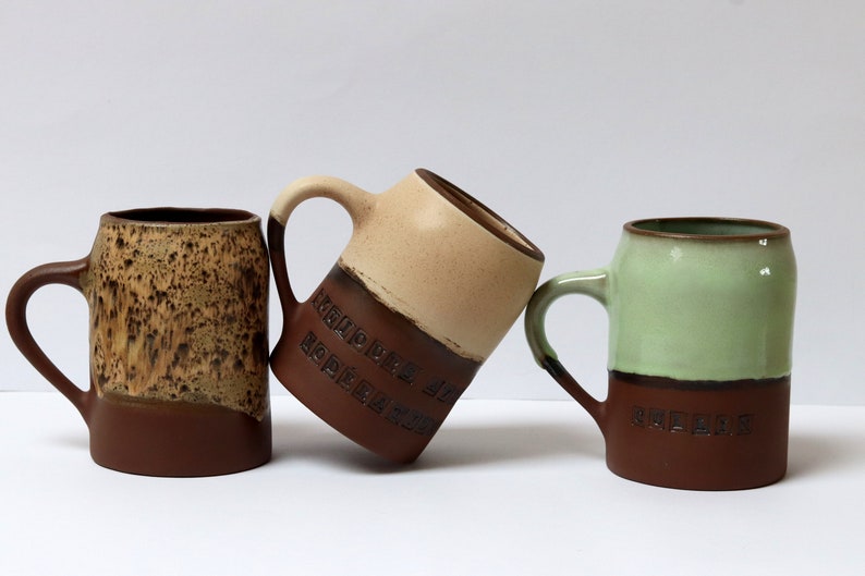 Custom Beer Mug, Personalized Gift for Beer Lovers, Handmade Pottery image 1