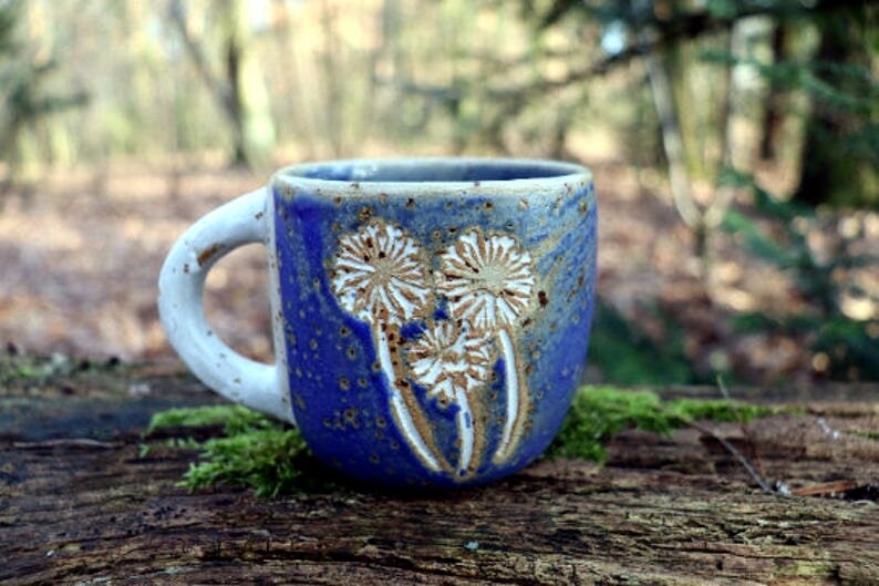 Tasse de Pissenlit, Tasse en Céramique, Cadeau Fête Des Mères, Pusteflower, à Café, Fleurs, Personna