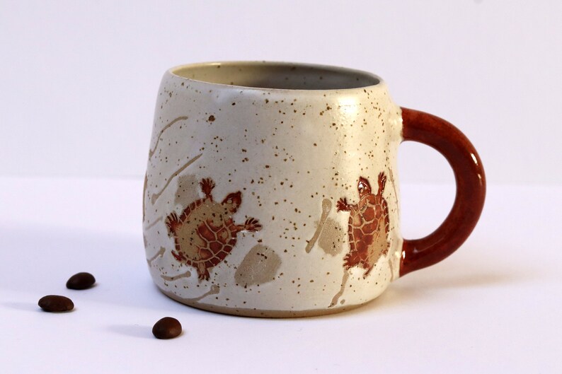 Turtle Mug, Handmade Pottery Mug, Coffee Mug image 10