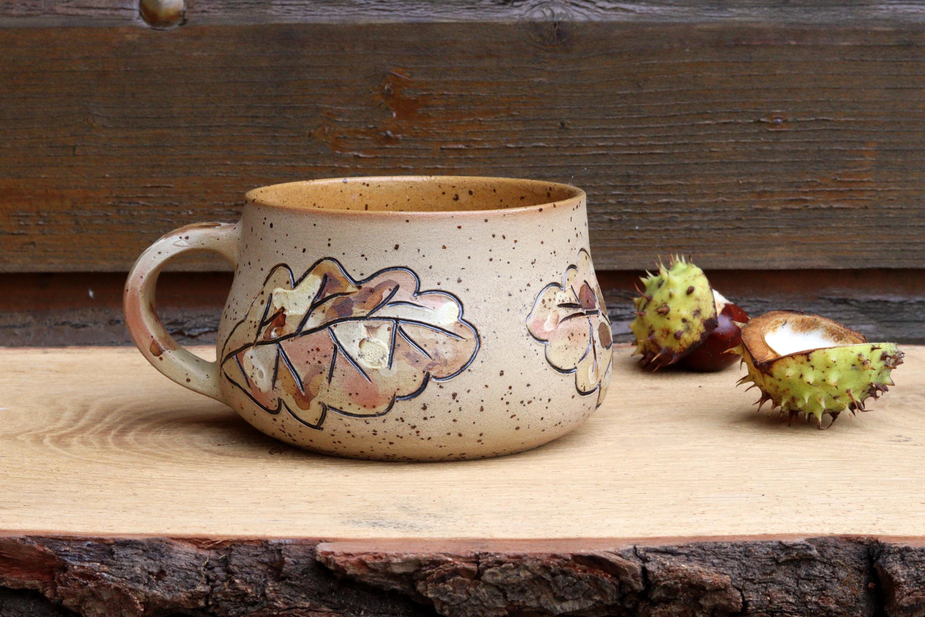 Handmade Fall Mug, Autumn Home Decor, Rustic Ceramic, Coffee Mug ...