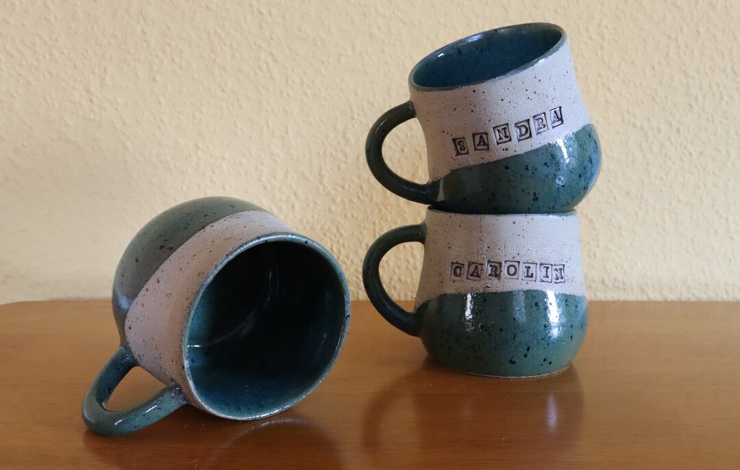 Personalized Pottery Mug Handmade Mug With Name Mothers Day Etsy