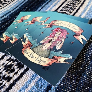 Mini Print/ Original Artwork/ Pollution Makes Bad Hair Days