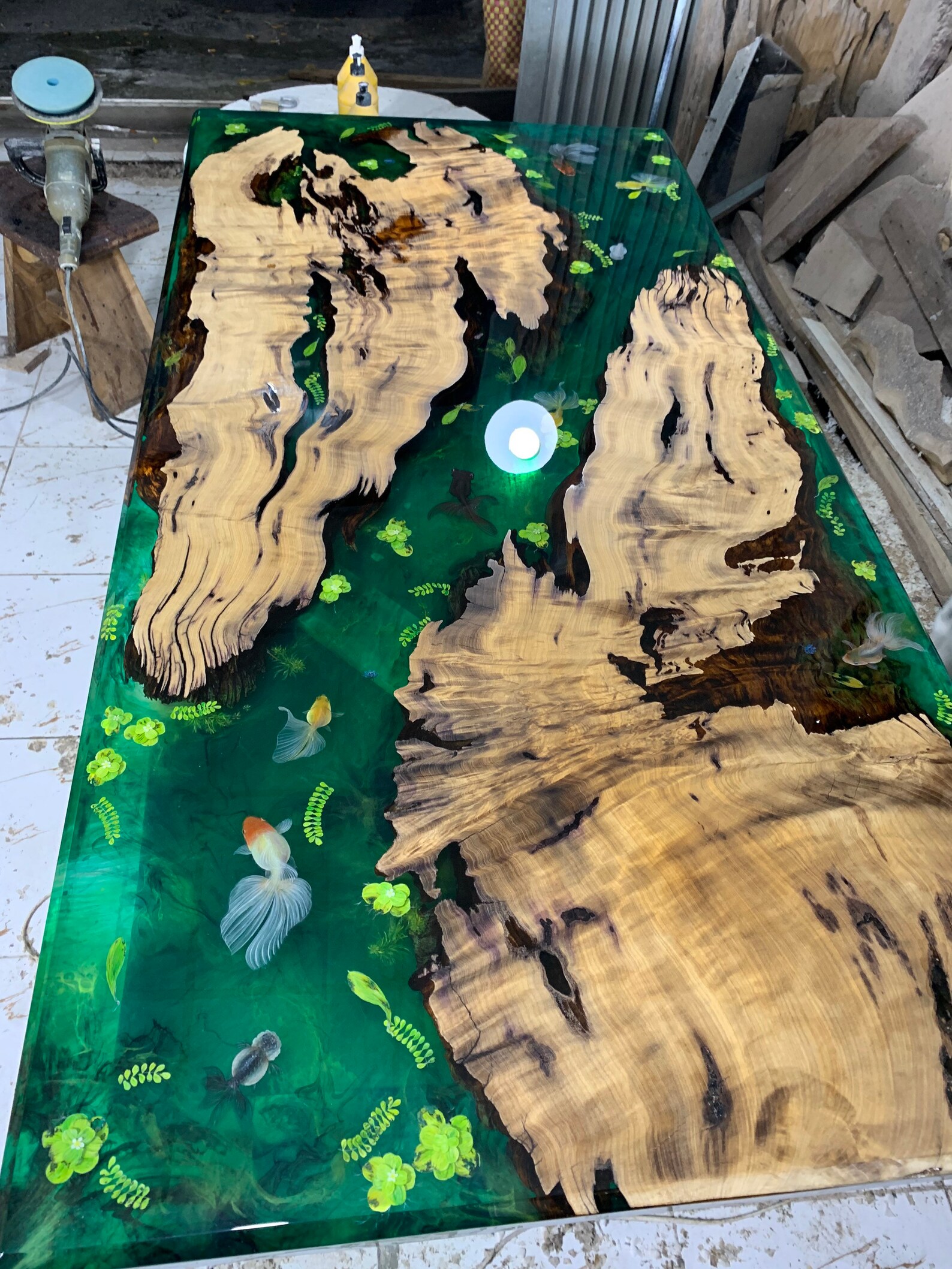 3D Fish Aquarium Epoxy Resin Table 160x80x5cm Etsy