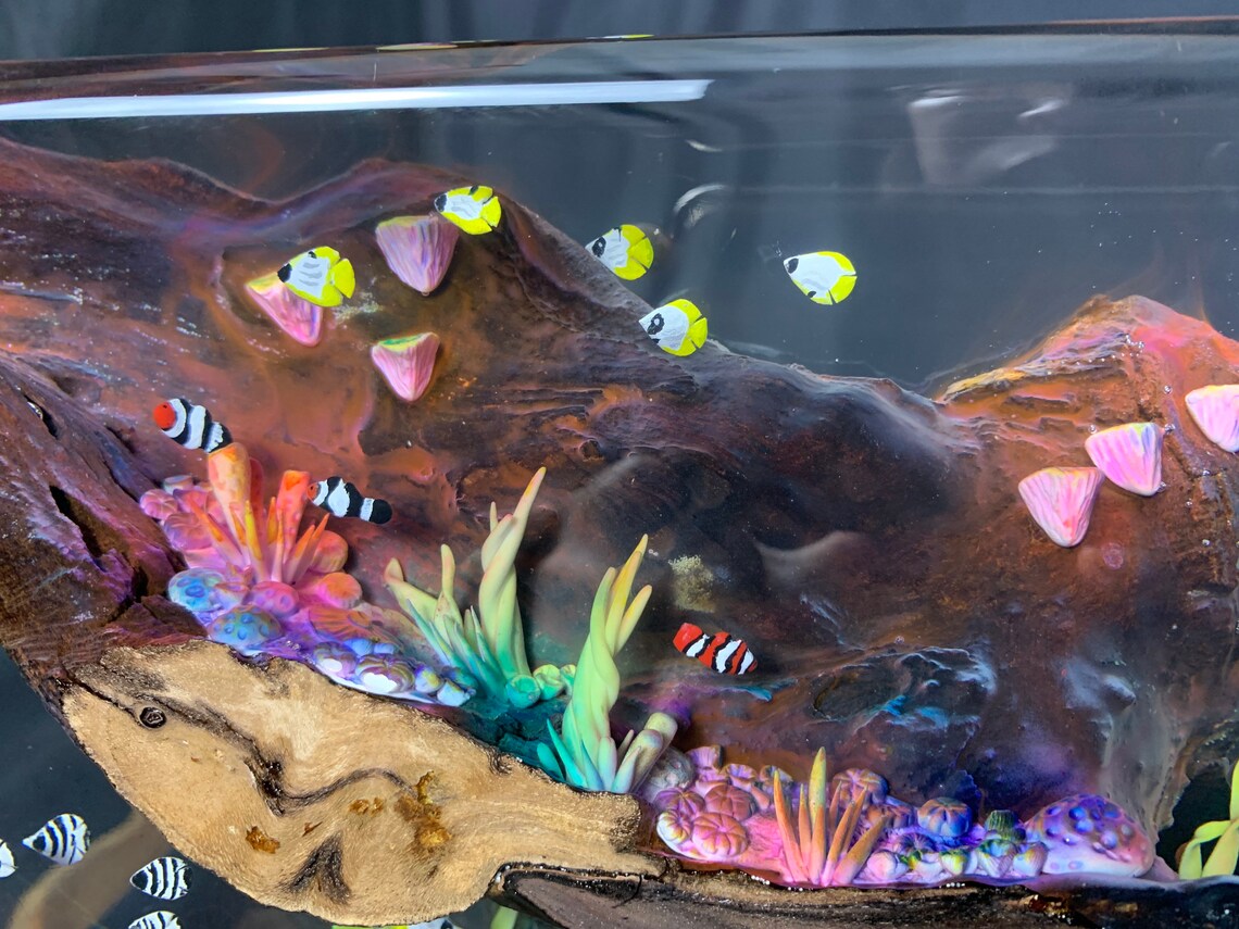 Reef Tank Diorama in Epoxy Resin 20x30x5cm Etsy
