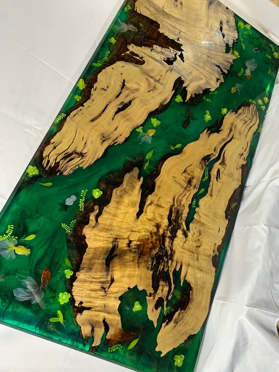 3D Fish Aquarium Epoxy Resin Table 160x80x5cm Etsy