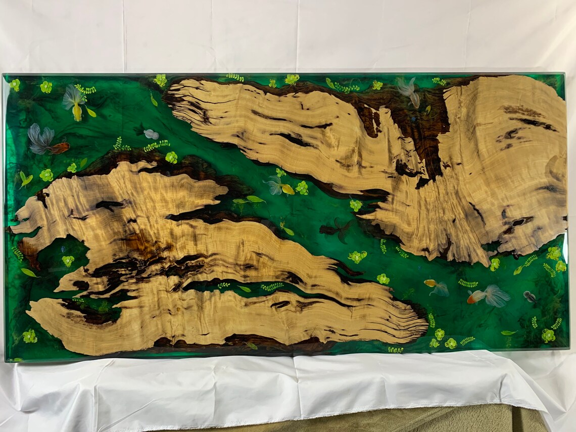 3D Fish Aquarium Epoxy Resin Table 160x80x5cm Etsy