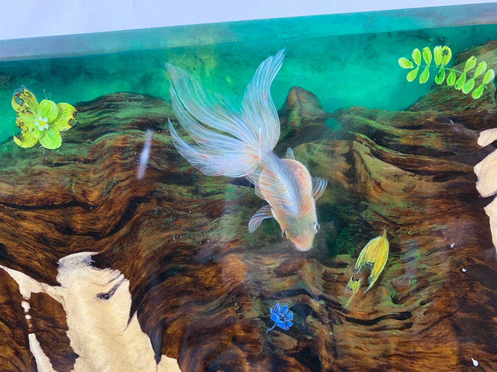 3D Fish Aquarium Epoxy Resin Table 160x80x5cm Etsy