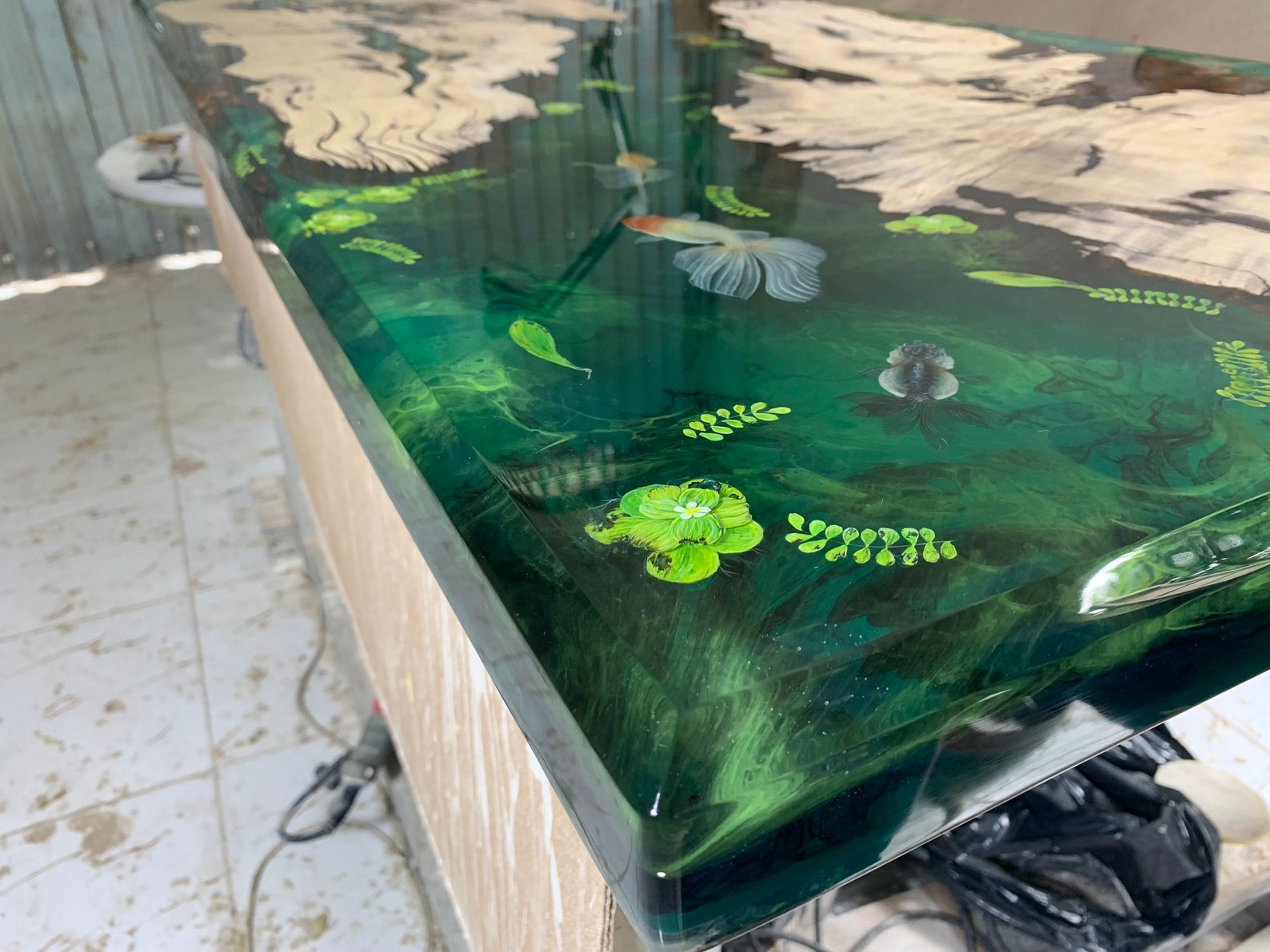 3D Fish Aquarium Epoxy Resin Table 160x80x5cm Etsy