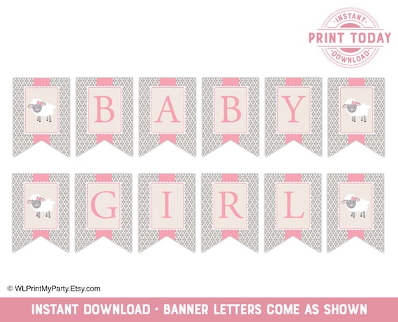lamb boy or girl shower banner, printable boy or girl shower decorations photo about Baby Shower Banner Printable referred to as lamb youngster shower banner, printable child shower decorations