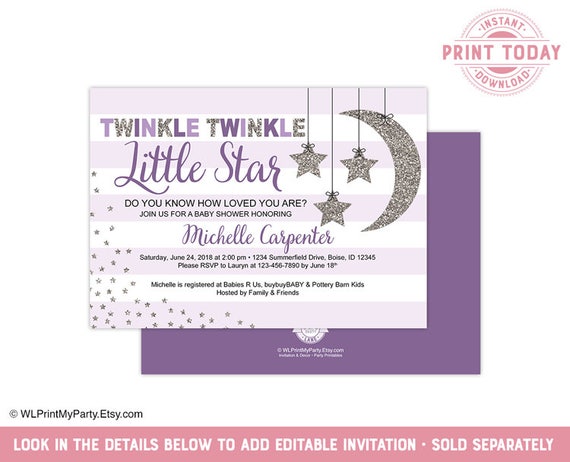 Twinkle Little Star Baby Shower Games Girl Baby Shower Etsy