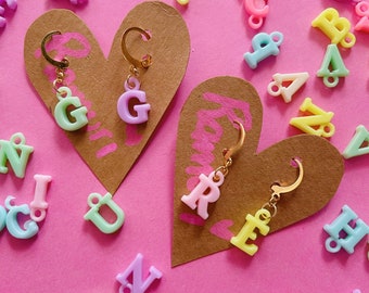 Hoop earrings / Pendientes personalizados / pendientes de letras / pendientes con inicial