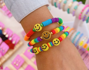 Pulsera del Orgullo Arcoíris con cuentas de carita feliz