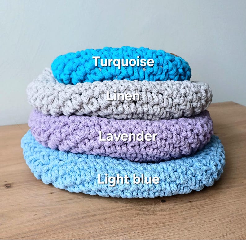 Wand hängender Korb, Baumwollseil-Korb für Kinderzimmer, Obst-Gemüse-Küchen-Halter, Badezimmer-Organizer, Auto-Lagerung-kundenspezifisches Gastgeschenk Bild 5