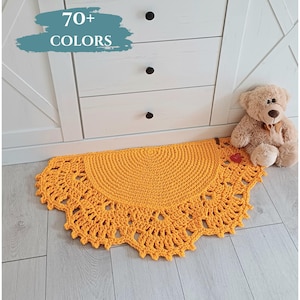 Half Circle Rug Small Semicircle Doormat Half Moon Bath Mat and Round Nursery Rug Gift For Grandma, Mom Unique Hostess Gift New Appartment