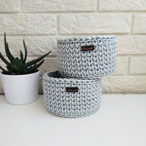 Conjunto de cestas de almacenamiento de Сrochet Cuerda tejida | Etsy