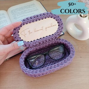 Personalized Eyeglass Holder Stand - Cute Handmade Gift For Mom, Grandma Soft Nightstand Or Bedside Organizer Funny Useful Gifts For Readers