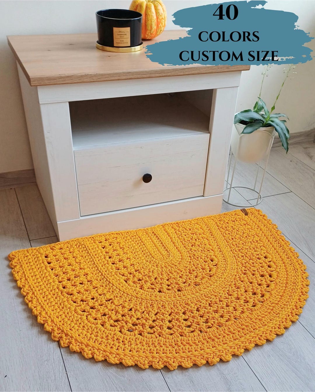 Half Loop Rug Half Circle Rug Rustic Door Mat Semicircle Washable Bathmat Custom Rope ...