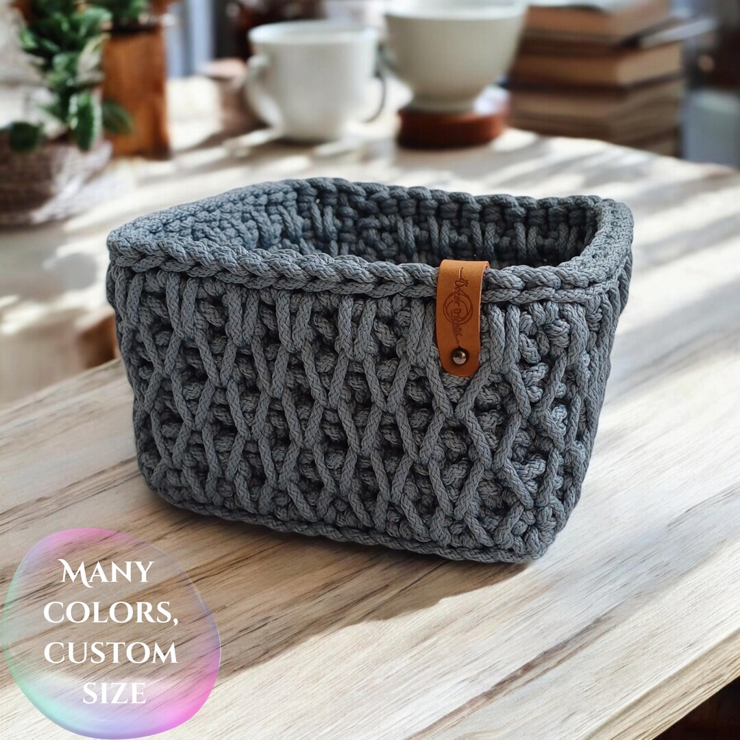 Square Rope Basket Rectagular Storage Bins - Perfect Bathroom ...