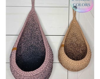 Panier à suspendre mural Panier à linge en corde Organisateur de chambre de bébé Fruits et légumes Support de cuisine Sac suspendu pour salle de bain Rangement de voiture Cadeau d'hôtesse