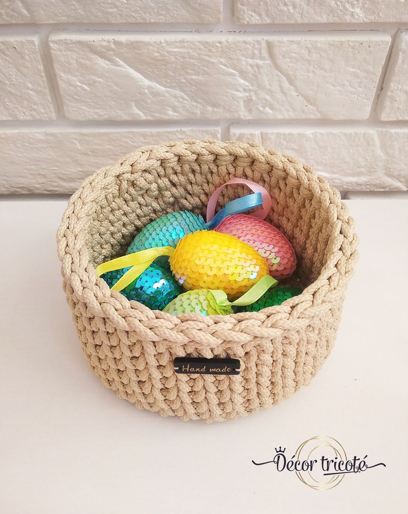 Conjunto de cestas de almacenamiento de Сrochet Cuerda tejida | Etsy