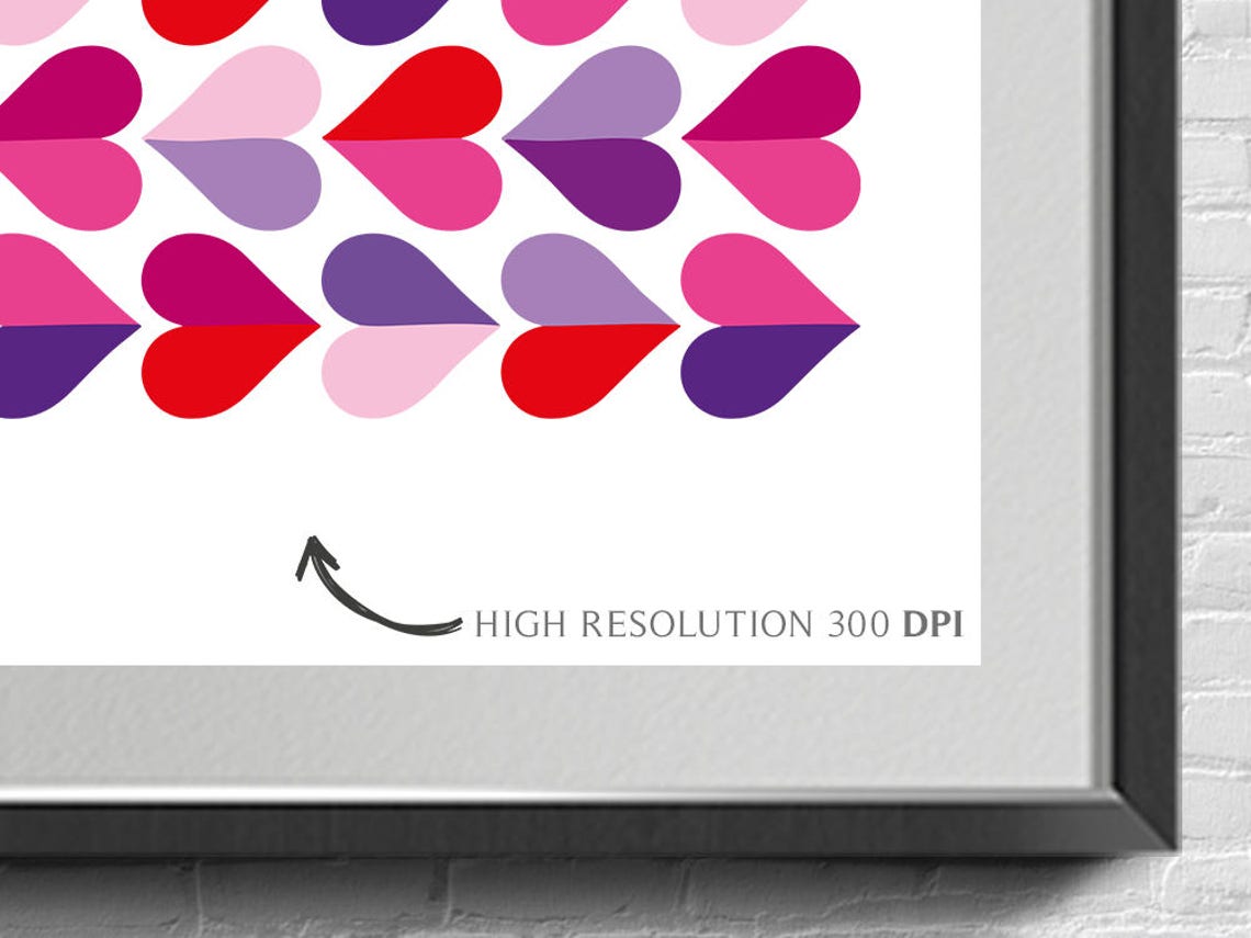 Hearts Print Hearts Poster Printable Wall Art Wall Decor - Etsy