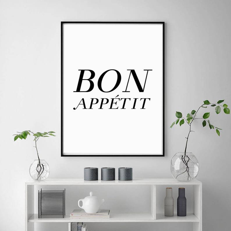 Bon Appetit Bon Appetit Wall Art Kitchen Digital Print - Etsy