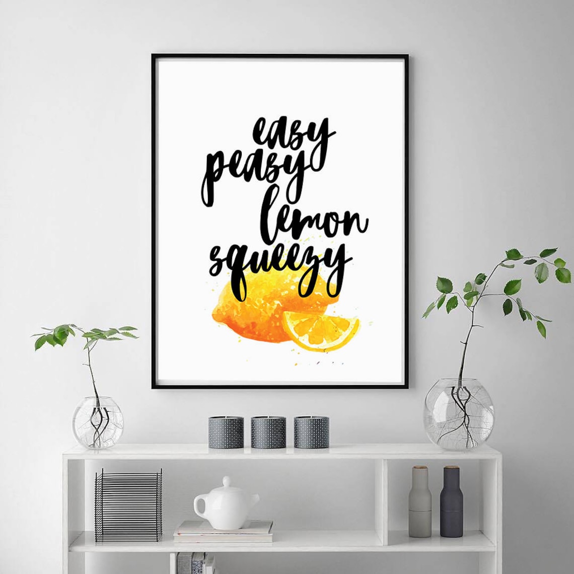 Lemon Print Bright Wall Art Kitchen Print Fruit Decor Citrus Print
