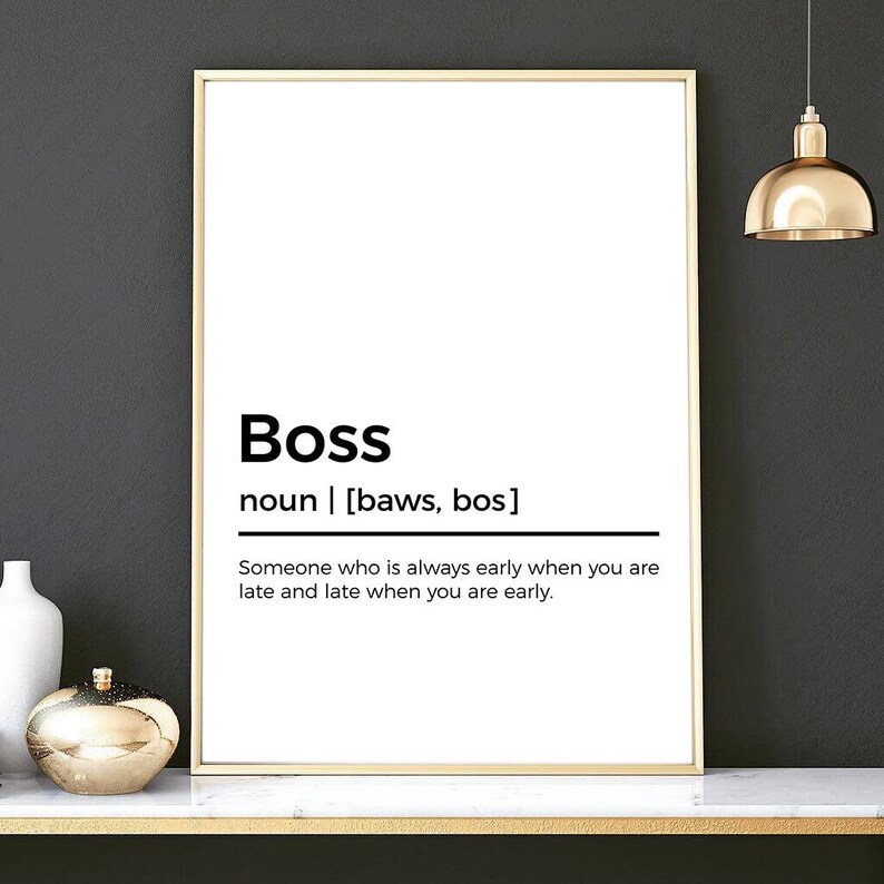 Boss Definition Print Funny Office Quote Office Printable Art Funny Definition Print Funny