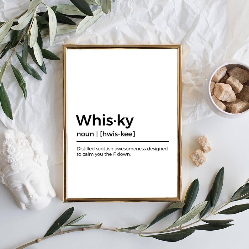 Whisky Definition Print Last Minute Gift Christmas Present