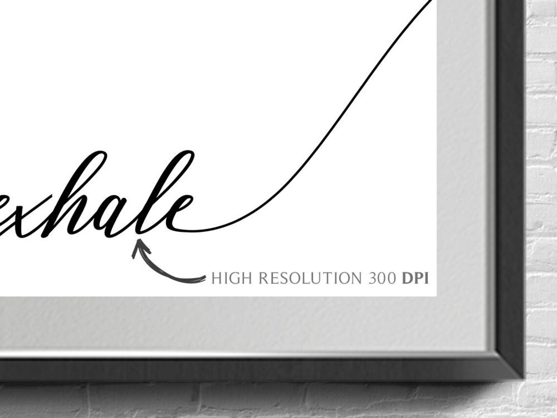 Inhale Exhale Print Yoga Wall Decor Calligraphy Wall Art Set of Two