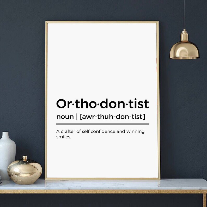 Orthodontist Definition Print Gift for Orthodontist Etsy