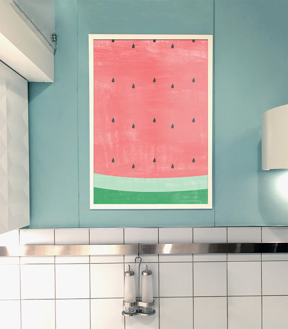 Watermelon Wall Art Watermelon Kitchen Printable Succulent Etsy