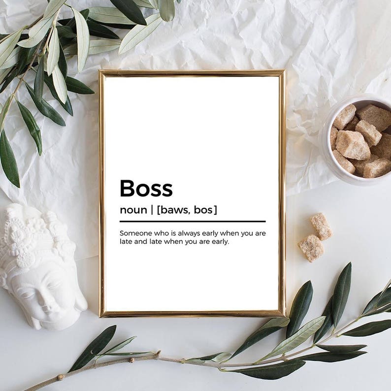 Wall Decor Boss Definition Print Gift for Boss Office Printable Art Funny Definition Print Funny Office Decor Funny Office Quote