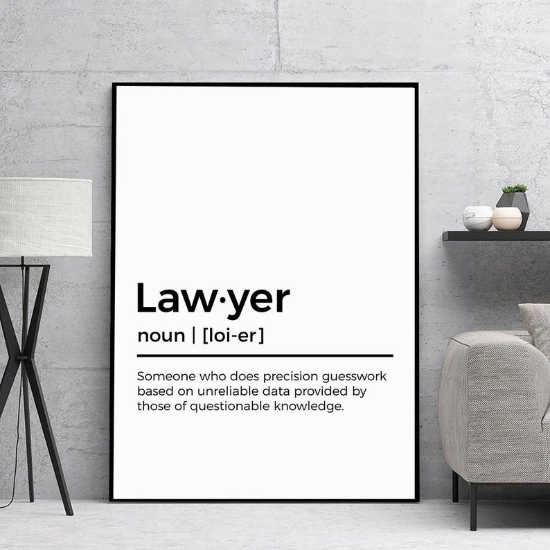 Lawyer Definition Print Gift For Lawyer Present For Lawyer Gift For Legal Office Decor Office Printable Art Digital Prints