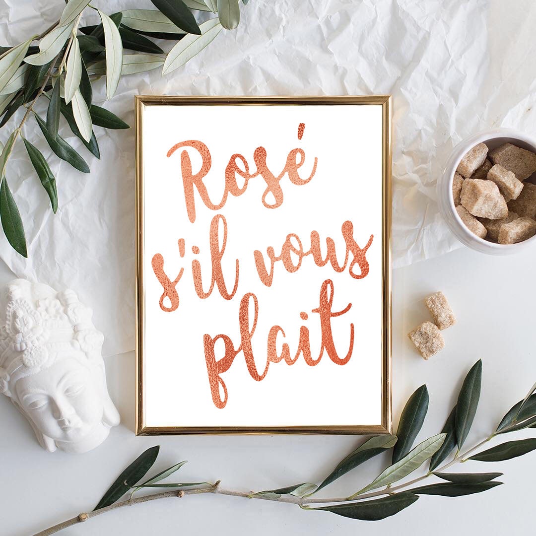Rose Gold Digital Print Rose Gold Quote Rose S'il Vous Plait Printable ...