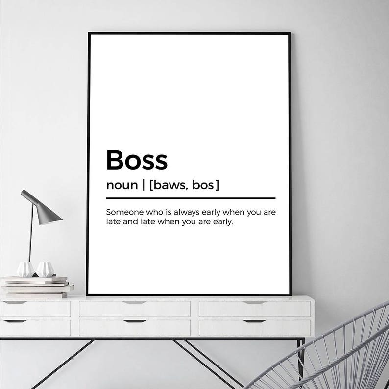 Wall Decor Boss Definition Print Gift for Boss Office Printable Art Funny Definition Print Funny Office Decor Funny Office Quote