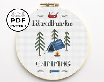 Camping Cross Stitch PDF Pattern