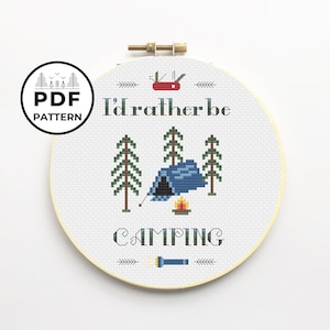 Camping Cross Stitch PDF Pattern