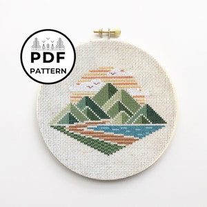 Hiking Trail Cross Stitch PDF Pattern