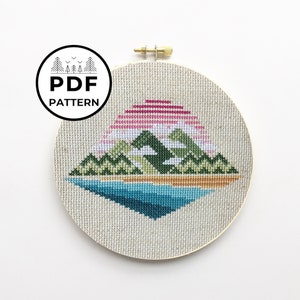 Mountains in the Mist Cross Stitch Pattern