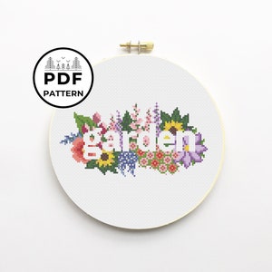 Garden Flowers PDF Cross Stitch Pattern
