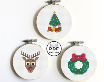 Christmas Ornaments Counted Cross Stitch Pattern Book: Easy, Fast