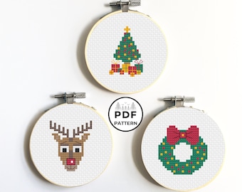 Christmas Ornaments Counted Cross Stitch Pattern Book: Easy, Fast